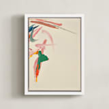 "Tropical Views 2" - Art Print in Cream and Multicolor by Caryn Owen - Framed Canvas