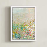 "English Garden II" - Art Print in Evergreen by Lindsay Megahed - Framed Canvas