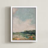 "Flower Meadow 2" - Art Print in Grass Green by Wendy Keller - Framed Canvas