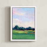 "Berkshires Bound" - Art Print in Grass Green by sue prue - Framed Canvas