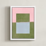 "Playground I" - Art Print in Moss by Kamala Nahas - Framed Canvas