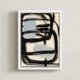"Encapsulated Shapes II" - Art Print in Beige by Bethania Lima - Framed Canvas