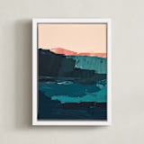 "Kona Seascapes I" - Art Print in Navy Blue by Caryn Owen - Framed Canvas