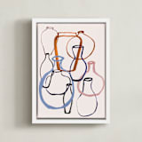 "vase outline" - Art Print in caramel by Cass Loh - Framed Canvas