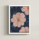 "Moody Florals II" - Art Print in Pale Pink by Angel Walker - Framed Canvas