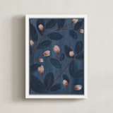 "Moody Florals I" - Art Print in Pale Pink by Angel Walker - Framed Canvas