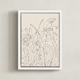 "Field of wild flowers II" - Art Print in Sand by Catilustre - Framed Canvas