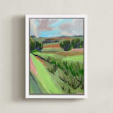 "Swallow II" - Art Print in Green by Molly Mansfield - Framed Canvas