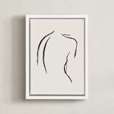 "Figure Study I" - Art Print in Creamy White by Chelsea Petaja - Framed Canvas