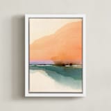"Orange Sunset Scenery 2" - Art Print in Orange by Shina Choi - Framed Canvas