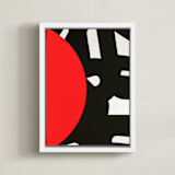 "The Domino Effect" - Art Print in Poppy Red by Deborah Velasquez - Framed Canvas