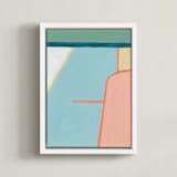 "I Think I Could Be Happy Here I" - Art Print in Earth Tone Green by Christina Flowers - Framed Canvas