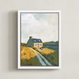 "Serenity by the Lake 1" - Art Print in Meadow Green by Lucrecia Caporale - Framed Canvas