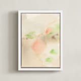 "A Secret Garden I" - Art Print in Beige by M Gloria Hunter - Framed Canvas