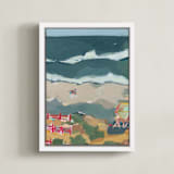 "Leucadia I" - Art Print in Pacific Blue by Rachel Mercier - Framed Canvas