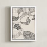"Crossing Land II" - Art Print in Graphite Grey by Catilustre - Framed Canvas