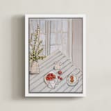 "Everyday Grace 1" - Art Print in Beige by Arohika Verma - Framed Canvas