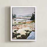 "Schoodic II" - Art Print in Grey by Jess Franks - Framed Canvas