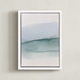 "Echo of a Memory 2" - Art Print in Soft Blue by Rebecca King - Framed Canvas