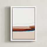 "Warm Pacific Seascape Diptych II" - Art Print in navy blue by Caryn Owen - Framed Canvas
