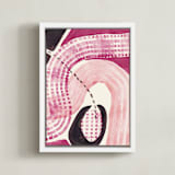 "Conversation II" - Art Print in Black Pink by Catilustre - Framed Canvas