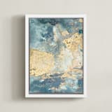 "Gem No. 1" - Art Print in Emerald by Julia Contacessi - Framed Canvas