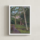 "Evening Walk" - Art Print in Forest Green by Catilustre - Framed Canvas