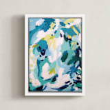 "Dash" - Art Print in Turquoise by Katie Craig - Framed Canvas