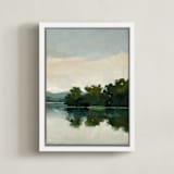 "Tranquil Waters III" - Art Print in Lake by Stephanie Goos Johnson - Framed Canvas