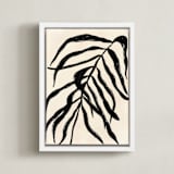 "Solitaire Plant" - Art Print in Deep Black by flvx studio - Framed Canvas