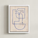 "Through My Window I" - Art Print in soft blue by Pati Cascino - Framed Canvas