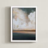 "Reunion 1" - Art Print in Peach by Mya Bessette - Framed Canvas