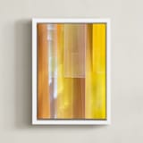 "Luminous Stripes 1" - Art Print in Golden Amber by Rebecca Rueth - Framed Canvas