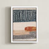 "Light Rustic Formation II" - Art Print in Gray Blue by Angel Walker - Framed Canvas