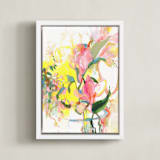 "Zesty" - Art Print in Sunshine Yellow by Sonal Nathwani - Framed Canvas
