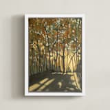 "Here Comes the Sun" - Art Print in Forest Green by Ashley Armistead - Framed Canvas
