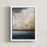 "Reunion 2" - Art Print in Peach by Mya Bessette - Framed Canvas