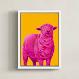 "Fiona" - Art Print in Mustard Yellow by Laura Gatewood - Framed Canvas