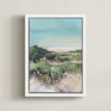 "Sunset on the Dunes 1" - Art Print in Misty Blue by AlisonJerry - Framed Canvas