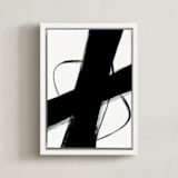 "Beside Myself" - Art Print in black and white by Ilana Greenberg - Framed Canvas