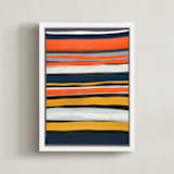 "Bands of Sun, Sand and Sky" - Art Print in Sunflower Yellow by Deborah Velasquez - Framed Canvas