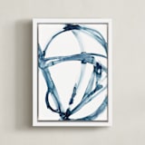 "Indigo Plant Cell" - Art Print in Indigo Blue by Mary Gaspar - Framed Canvas