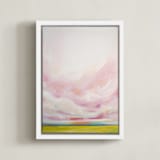 "Leave Behind the Shadows" - Art Print in Pink by Emily Jeffords - Framed Canvas