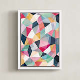 "Kaleidoscope No.1" - Art Print in Cerise by Hooray Creative - Framed Canvas