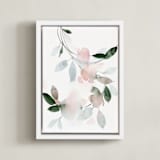 "Journeying" - Art Print in Coral by Stephanie Ryan - Framed Canvas
