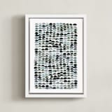"Pebbles" - Art Print in Mist by Kelly Ventura - Framed Canvas