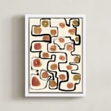 "Plainful" - Art Print in papaya by Bethania Lima - Framed Canvas