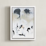 "Before the moment" - Art Print in warm beige white by Jihye Back Kim - Framed Canvas