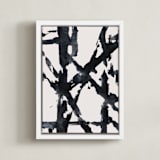 "Ink Bridges 2" - Art Print in Midnight Black by Afton Harding - Framed Canvas