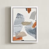 "It Caused a Ripple" - Art Print in Weathered Orange by Jennifer Daily - Framed Canvas
